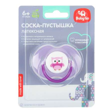 Пустышка BabyGo латекс ортодонтическая от 6 мес. 1 шт.