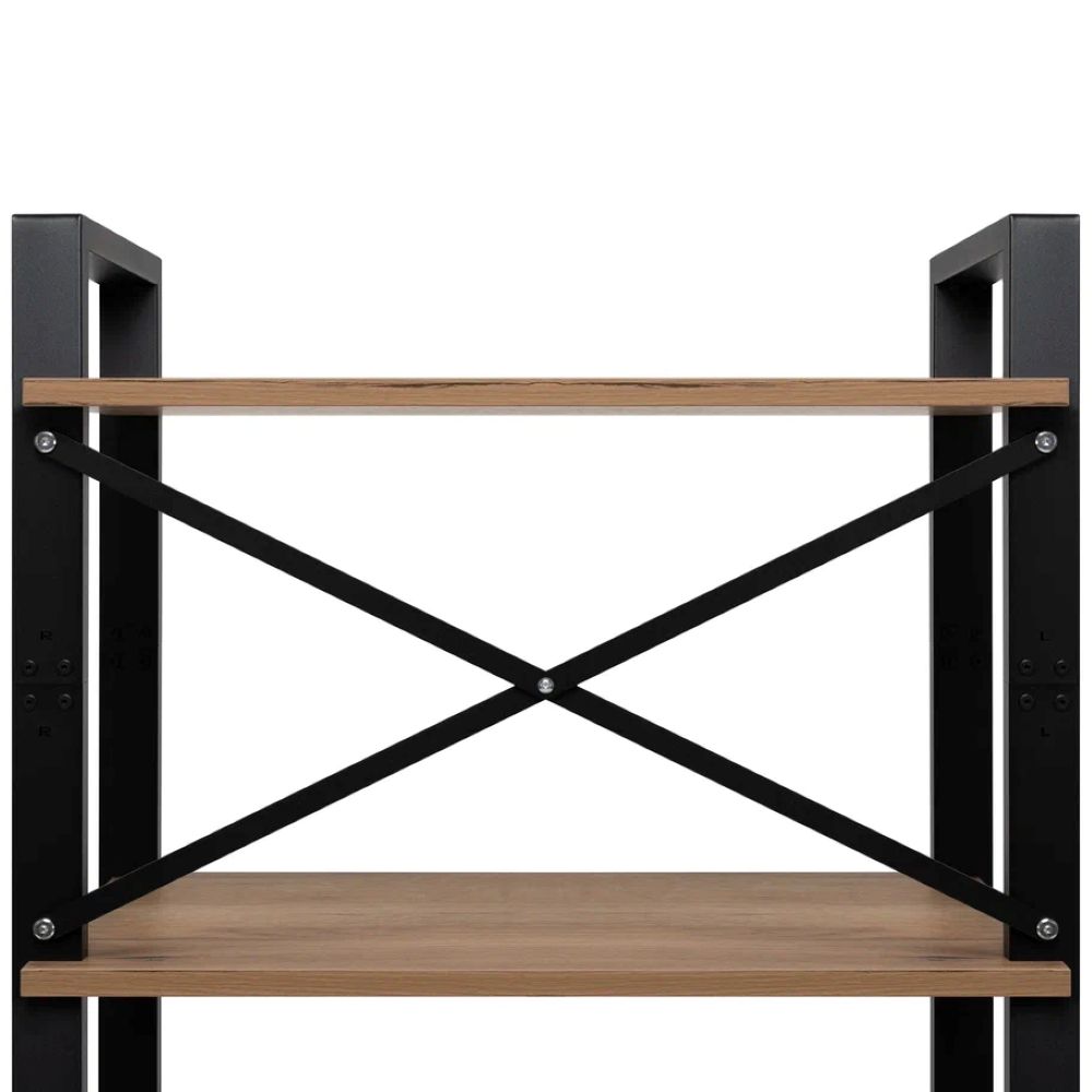 Стеллаж Leset Стилвуд 124 Черный/Дуб крафт золотой - фото 7