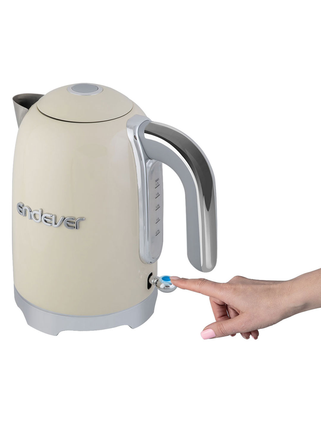 Чайник электрический ENDEVER Endever KR-376S 2200 Вт 1.7 л нержавеющая сталь автокрышка бежевый - фото 11