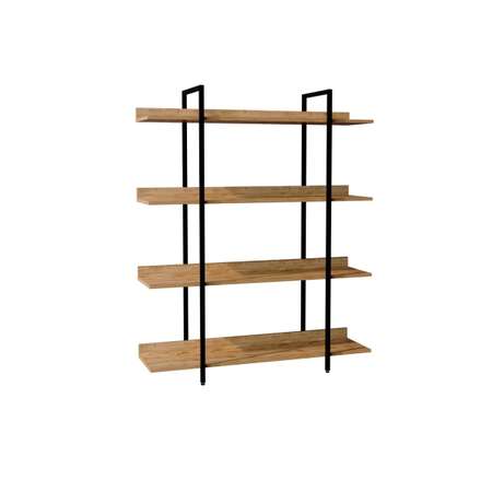 Стеллаж WoodSteel Chicago в стиле лофт 146х120х35 см. Чёрный
