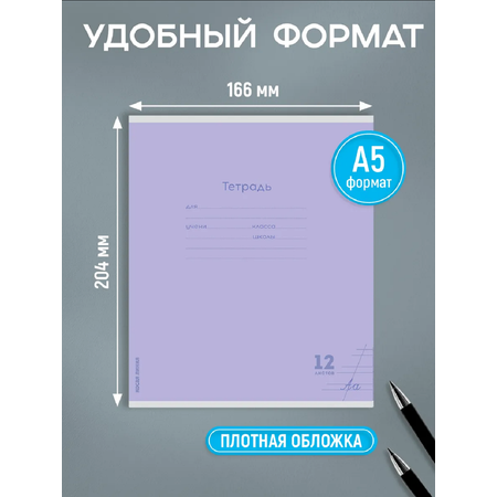Тетрадь Prof-Press косая линейка 12 лист. 10 шт.