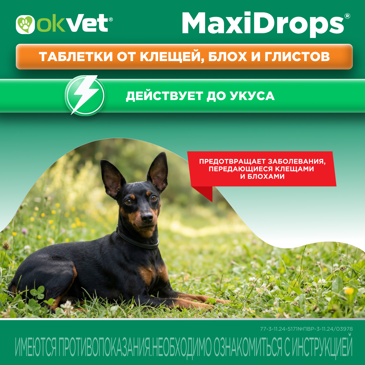 Препарат противопаразитарный для собак Okvet МаксиДропс от 2 до 5кг 1 пипетка 0.5мл - фото 3