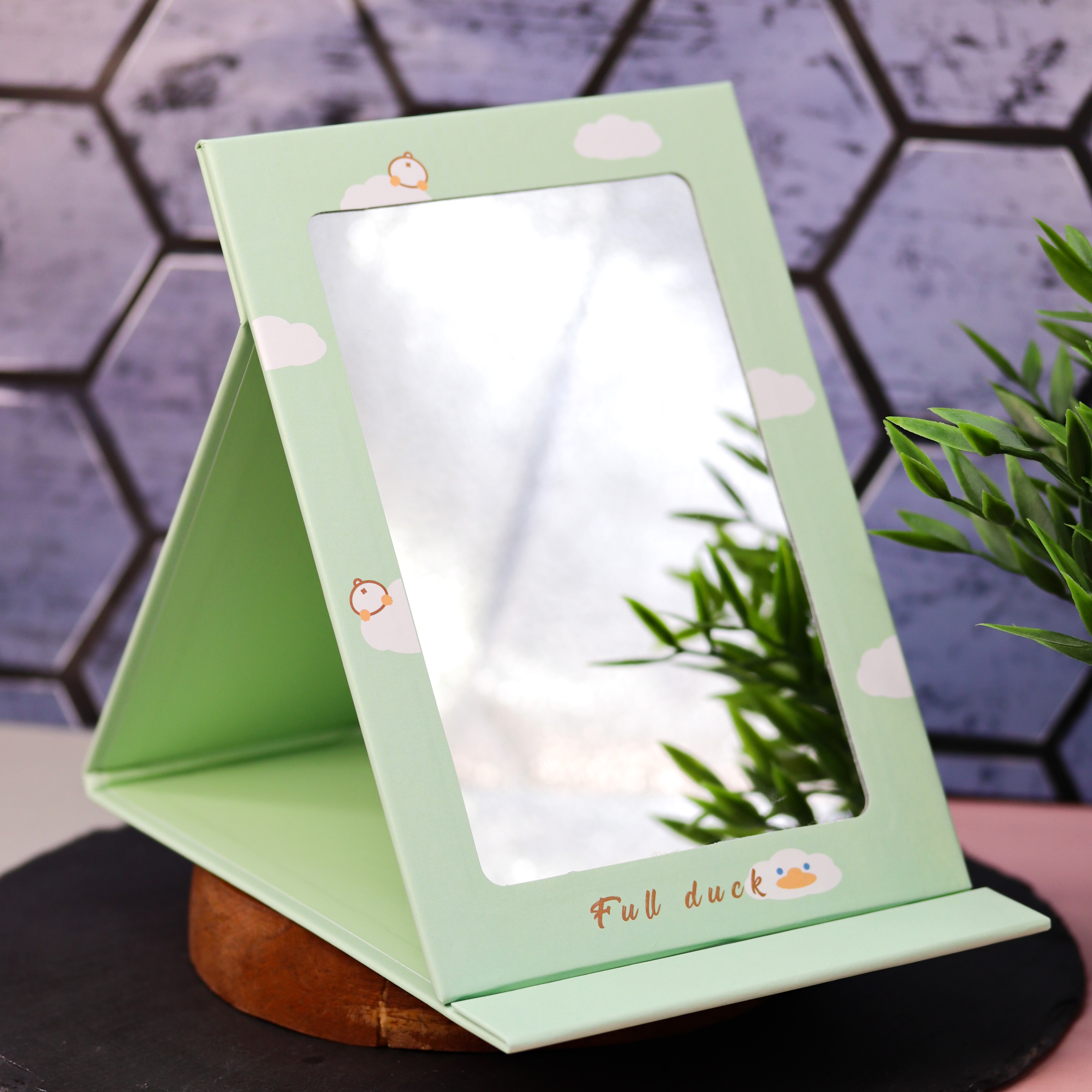 Зеркало настольное для макияжа iLikeGift Full duck green - фото 4