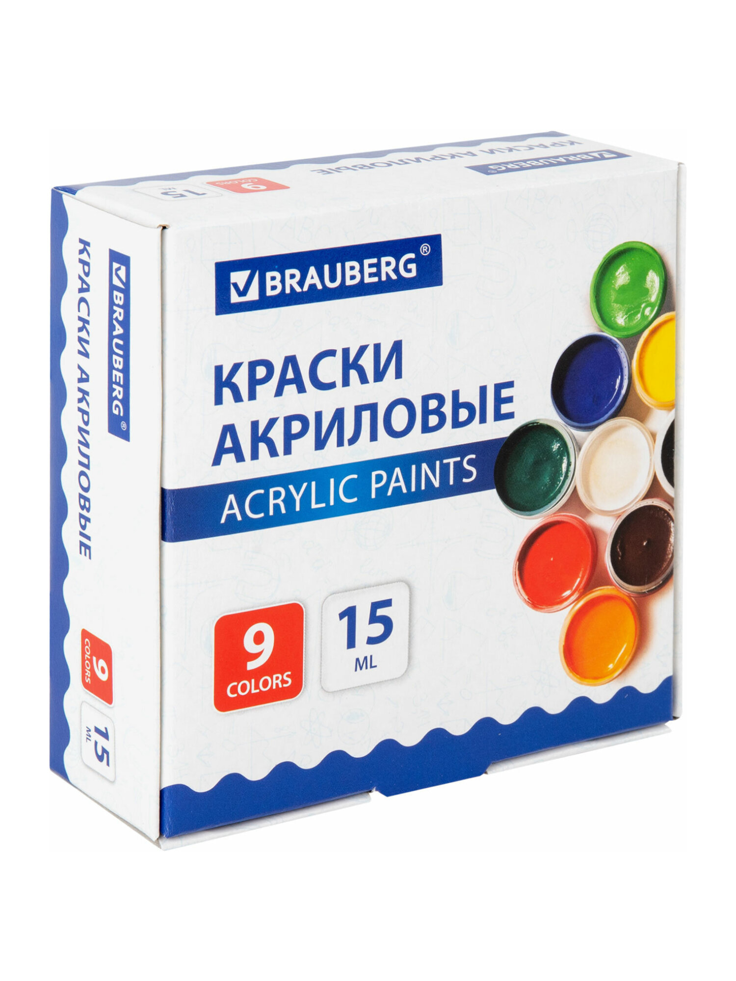 Краски акриловые Brauberg 9 цв. - фото 8