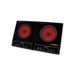 Плитка электрическая инфракрасная ENDEVER Skyline DP-76 4000 Вт 2 конфорки Черный хрусталь