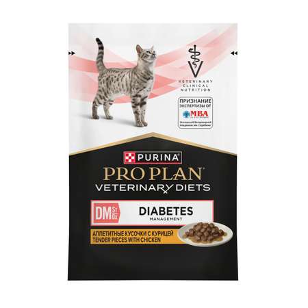 Корм для кошек PRO PLAN Veterinary Diets с курицей при диабете пауч 85г
