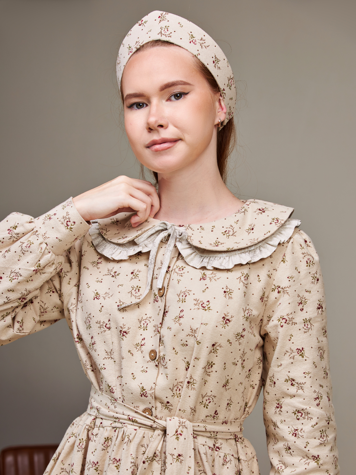 Кокошник MOUN кокошник_фланель_букет/беж - фото 16