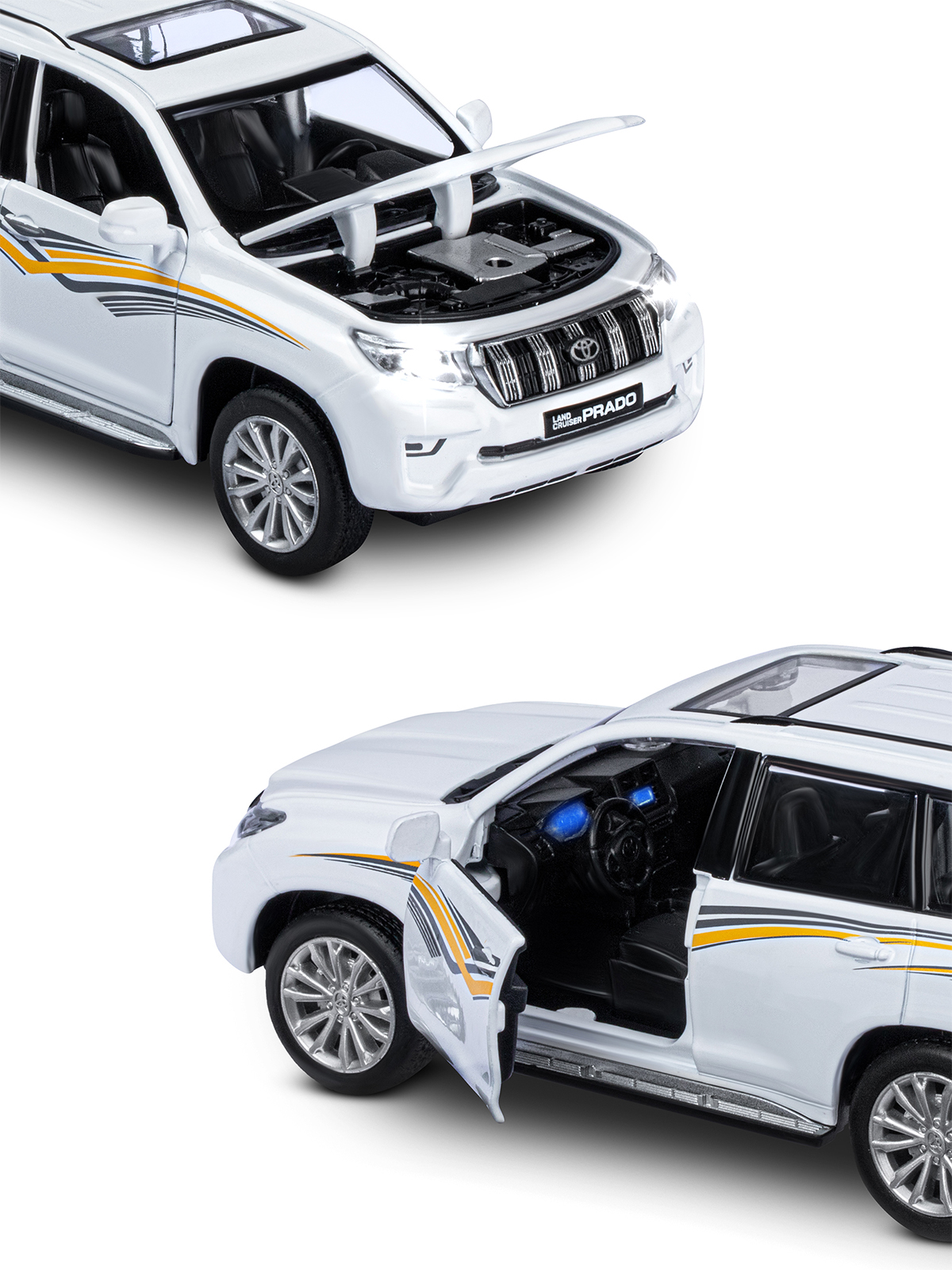 Внедорожник АВТОпанорама Toyota Land Cruiser Prado 1:32 JB1251319 - фото 18