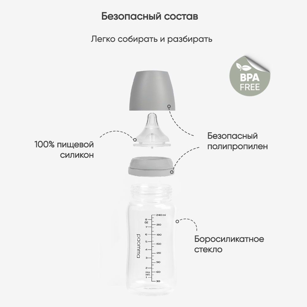 Бутылочка Paomma Anti-Colic 240 мл - фото 2