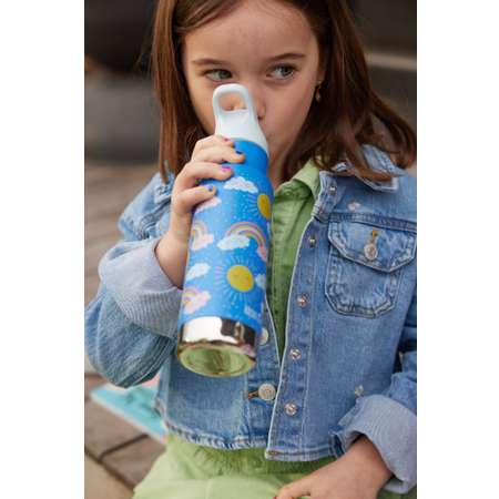 Детская термобутылка Klean Kanteen Insulated Kid Classic Flip Sport 12oz (355 мл) Rainbows Blue