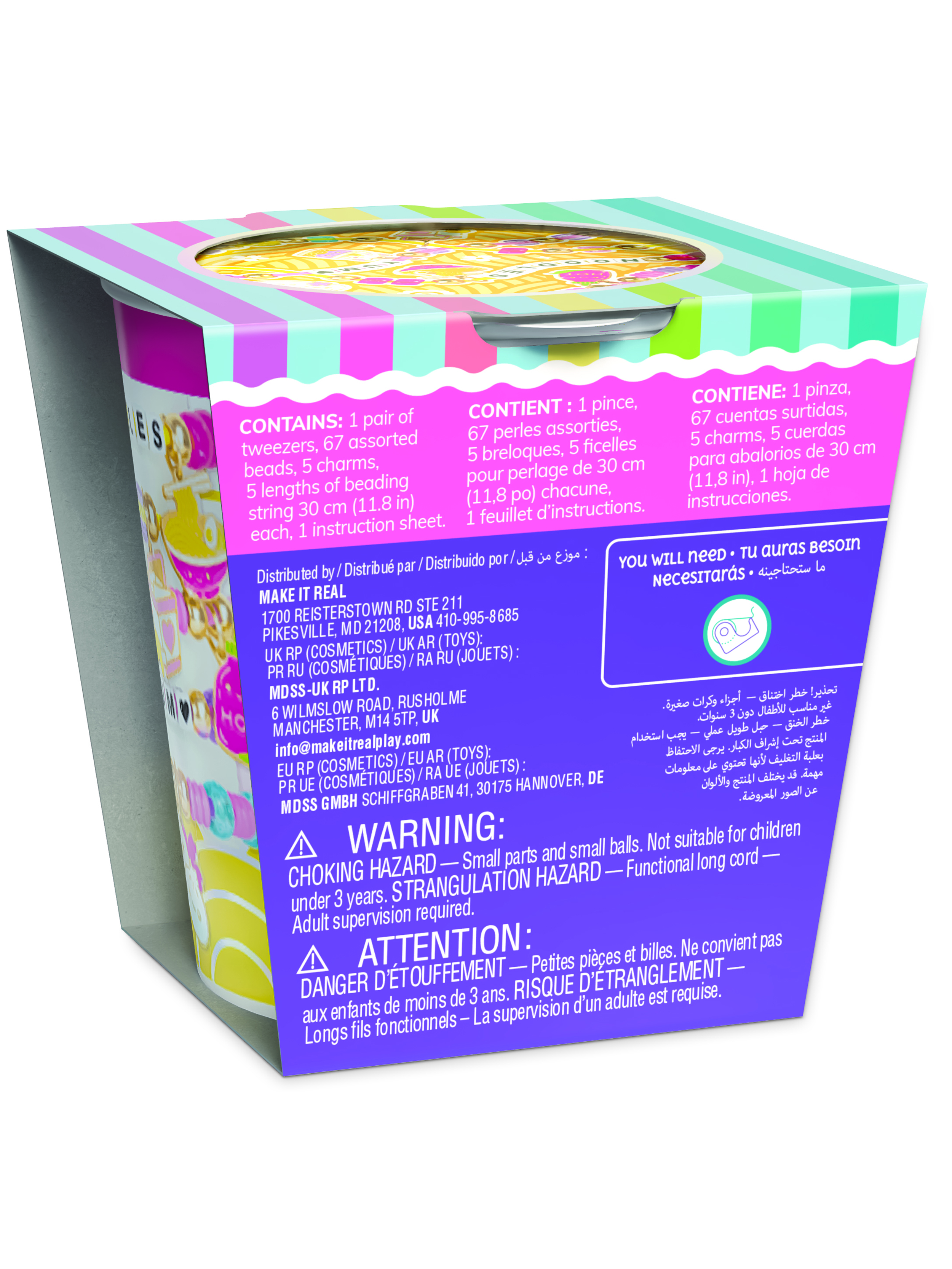 Набор для творчества Make it Real плетение Создание браслетов Лапша - фото 3