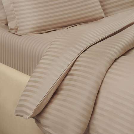 Постельное белье Arya Home Collection 2 спальное Евро 200x220 VIP страйп сатин