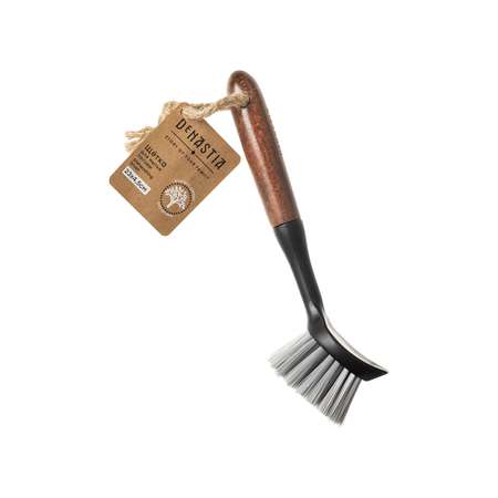 Щётка для мытья посуды DeNASTIA Dark wood 22x4,5x7 см ручка из бука L000045