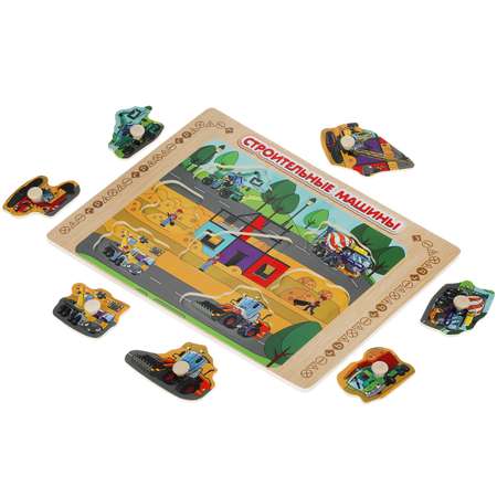 Игрушка Буратино рамка-вкладыш Строительные машины