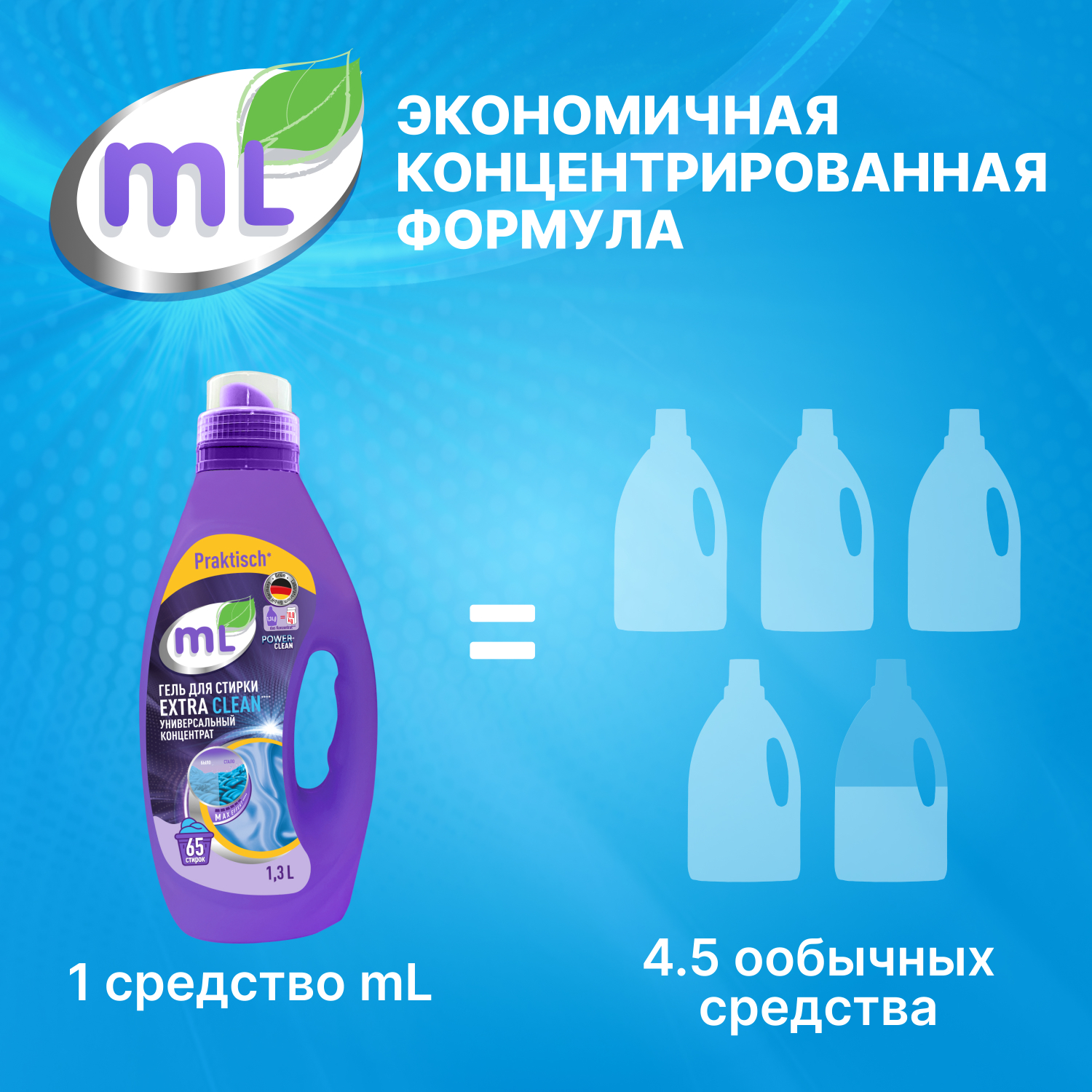 Гель для стирки Meine Liebe Extra Clean универсальный 1.3л - фото 3