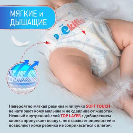 Подгузники Ekitto M (6-11 кг) 54 шт.
