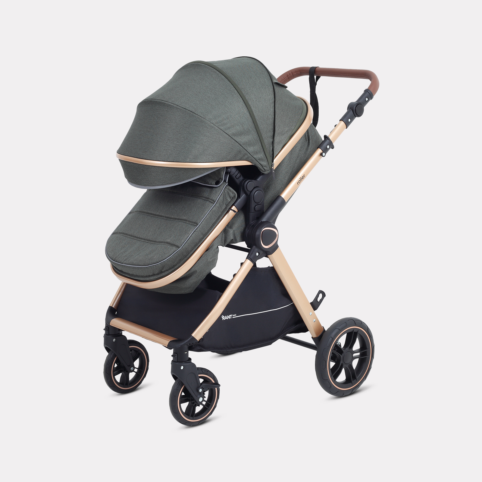 Коляска трансформер Rant Basic Roller Gold 2в1, olive зеленый - фото 8