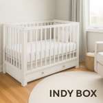 Детская кроватка Rant Indy Box, продольный маятник (белый)
