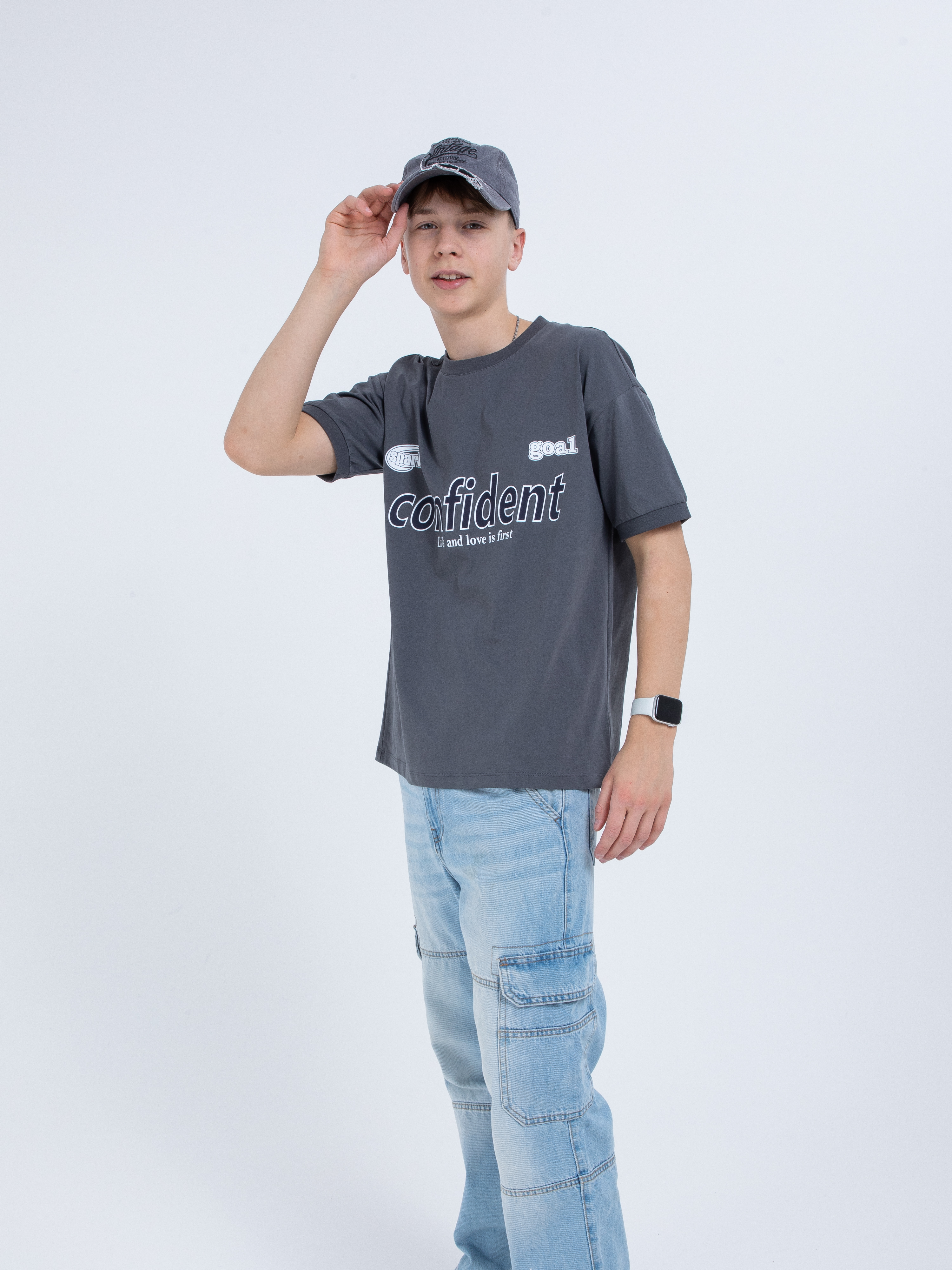 Футболка STELLA MODA 11219_темно-серый - фото 11