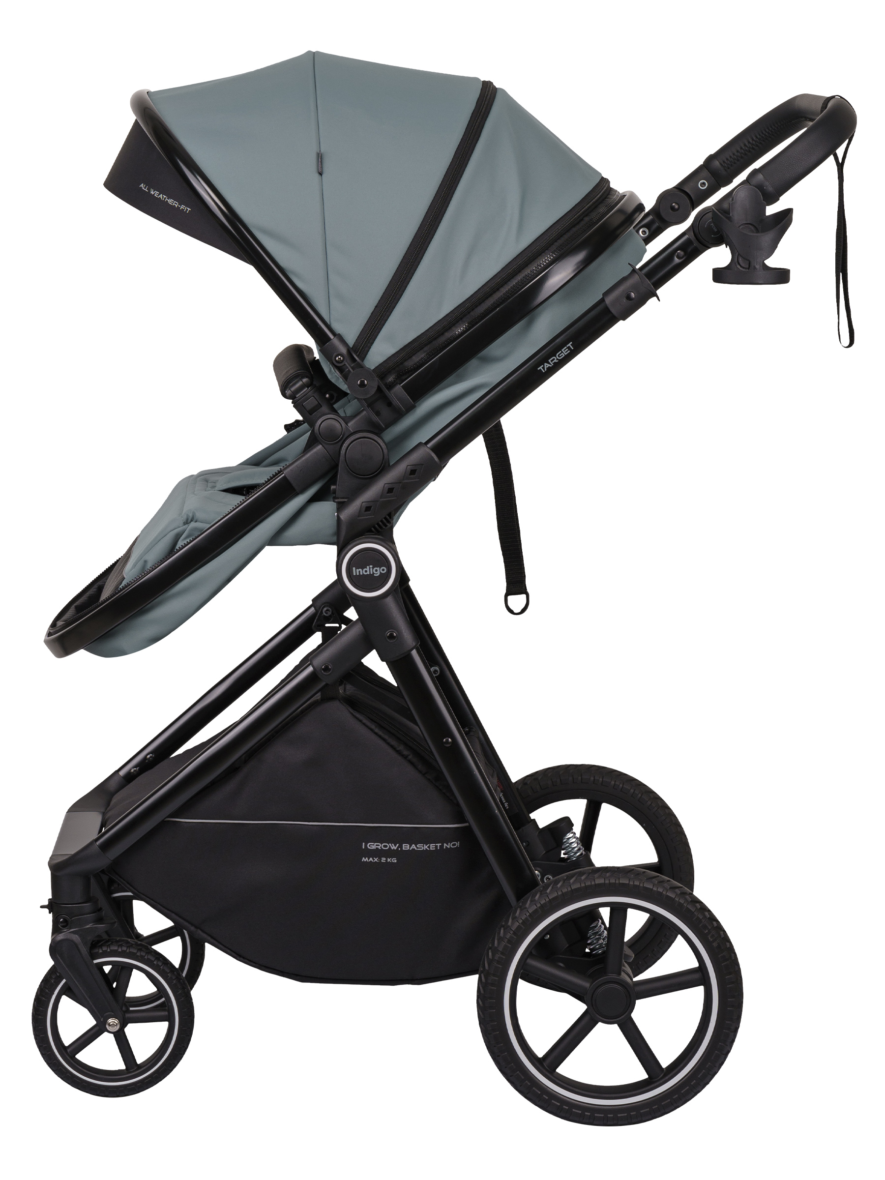 Коляска трансформер Indigo TARGET 3в1 зеленый - фото 24