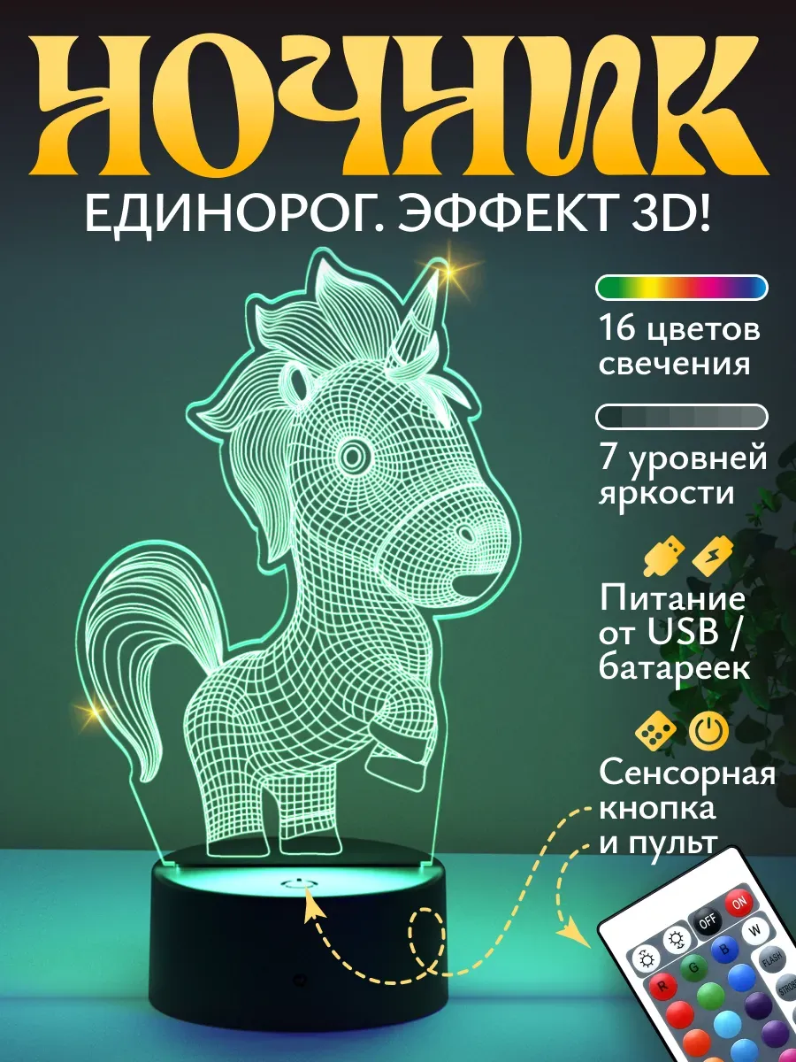 Ночник Светофей Единорог - фото 1