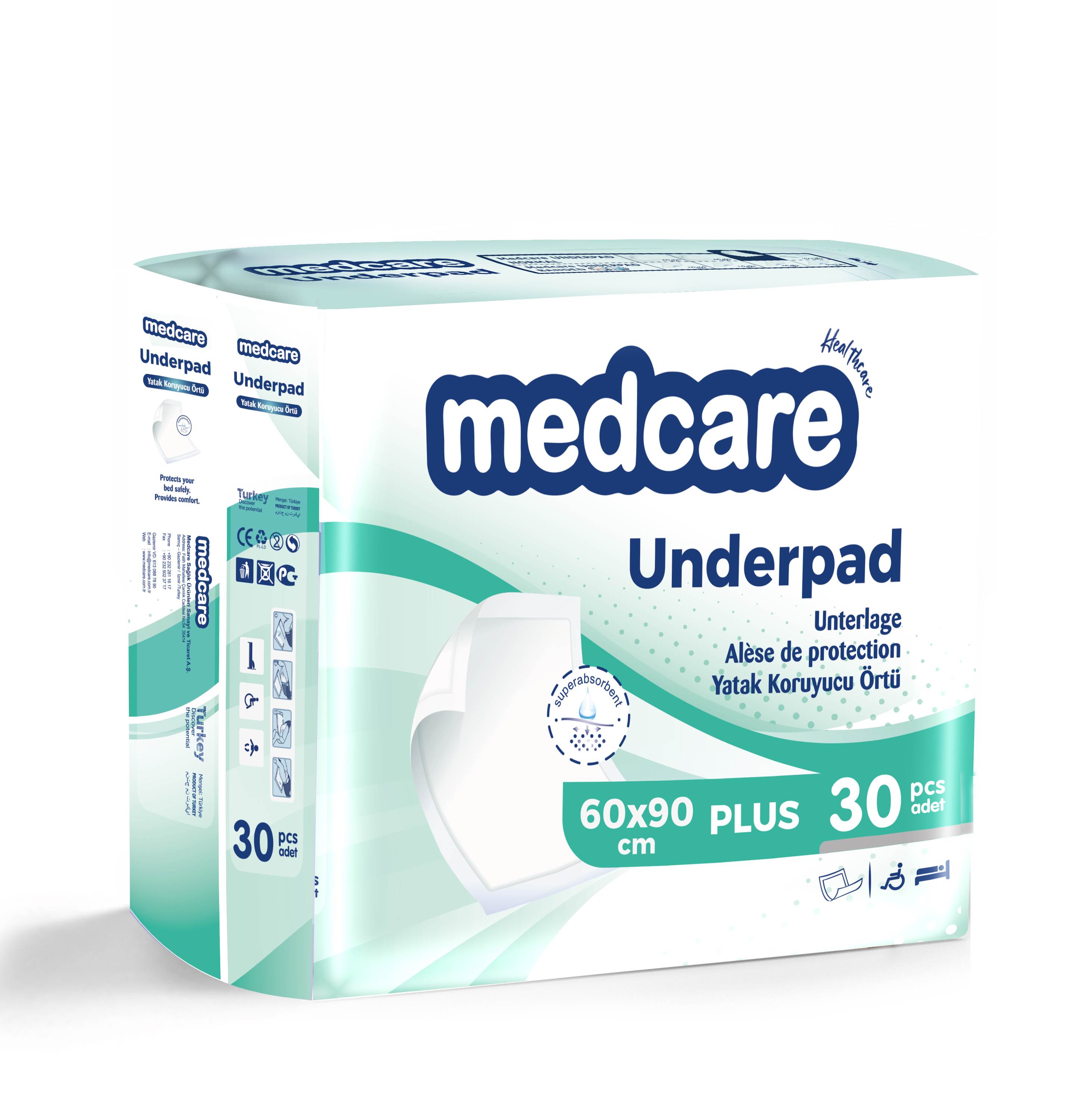 Пелёнки одноразовые MedCare 60х90 см 30 шт. - фото 1