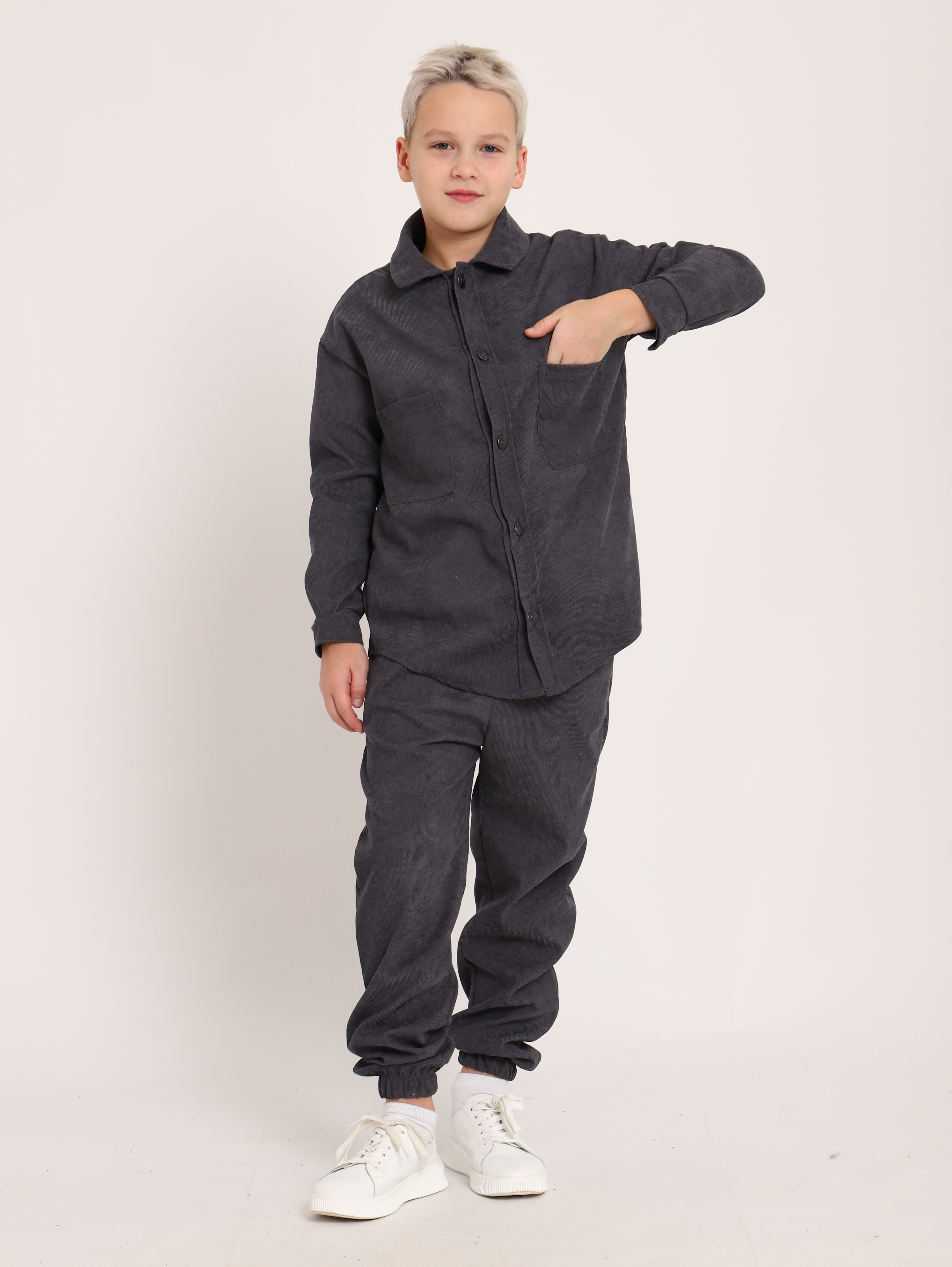 Костюм ЛАДОШКИ Костюм Вельвет графит - фото 1