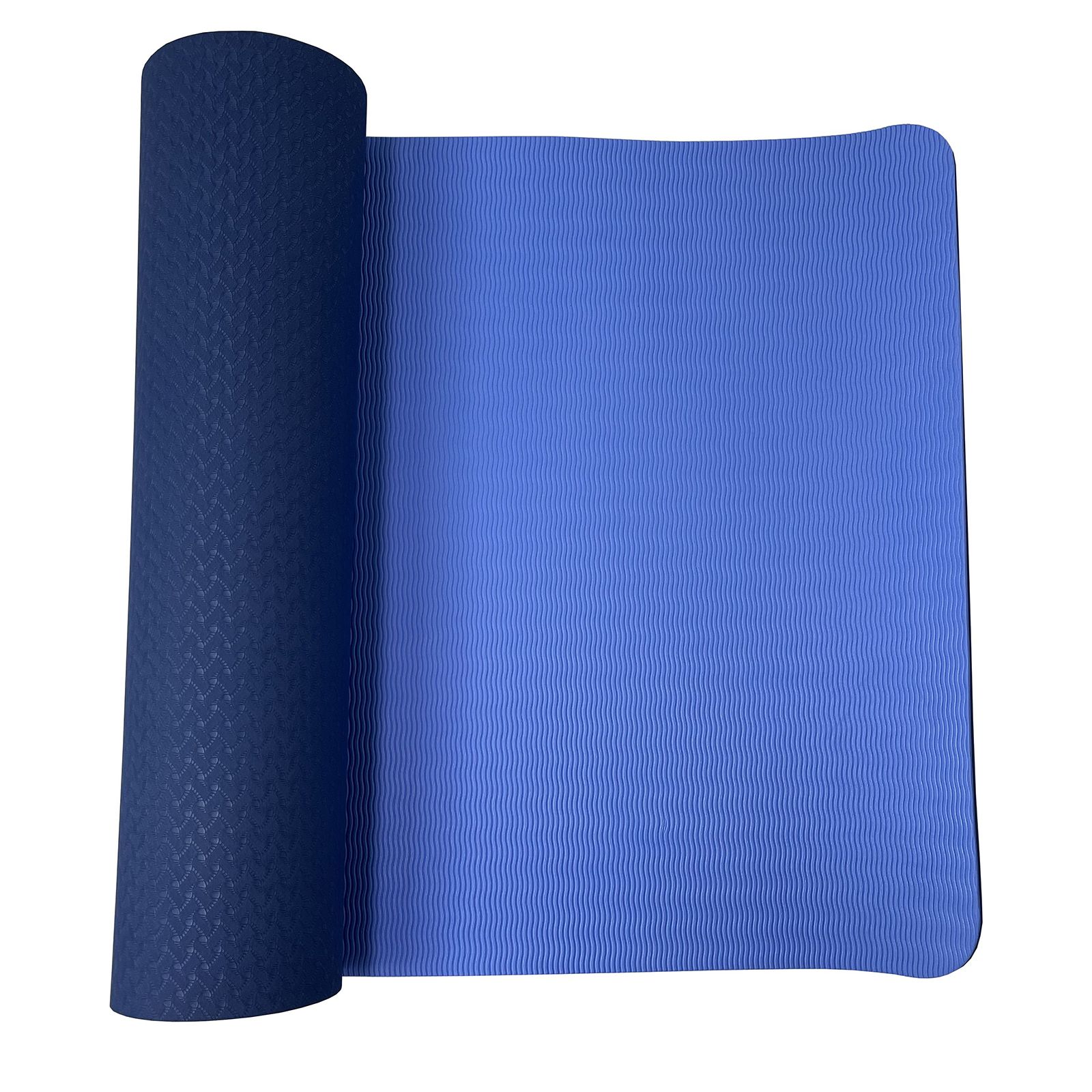 Коврик для йоги и фитнеса UNIX Fit 180 х 61 х 0,6 см двуцветный голубой - фото 5