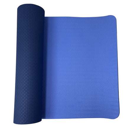 Коврик для йоги и фитнеса UNIX Fit 180 х 61 х 0,6 см двуцветный голубой