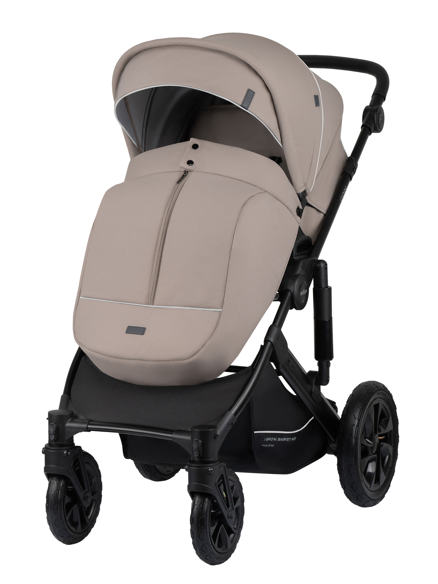 Коляска 2в1 Indigo Coin бежевый - фото 3