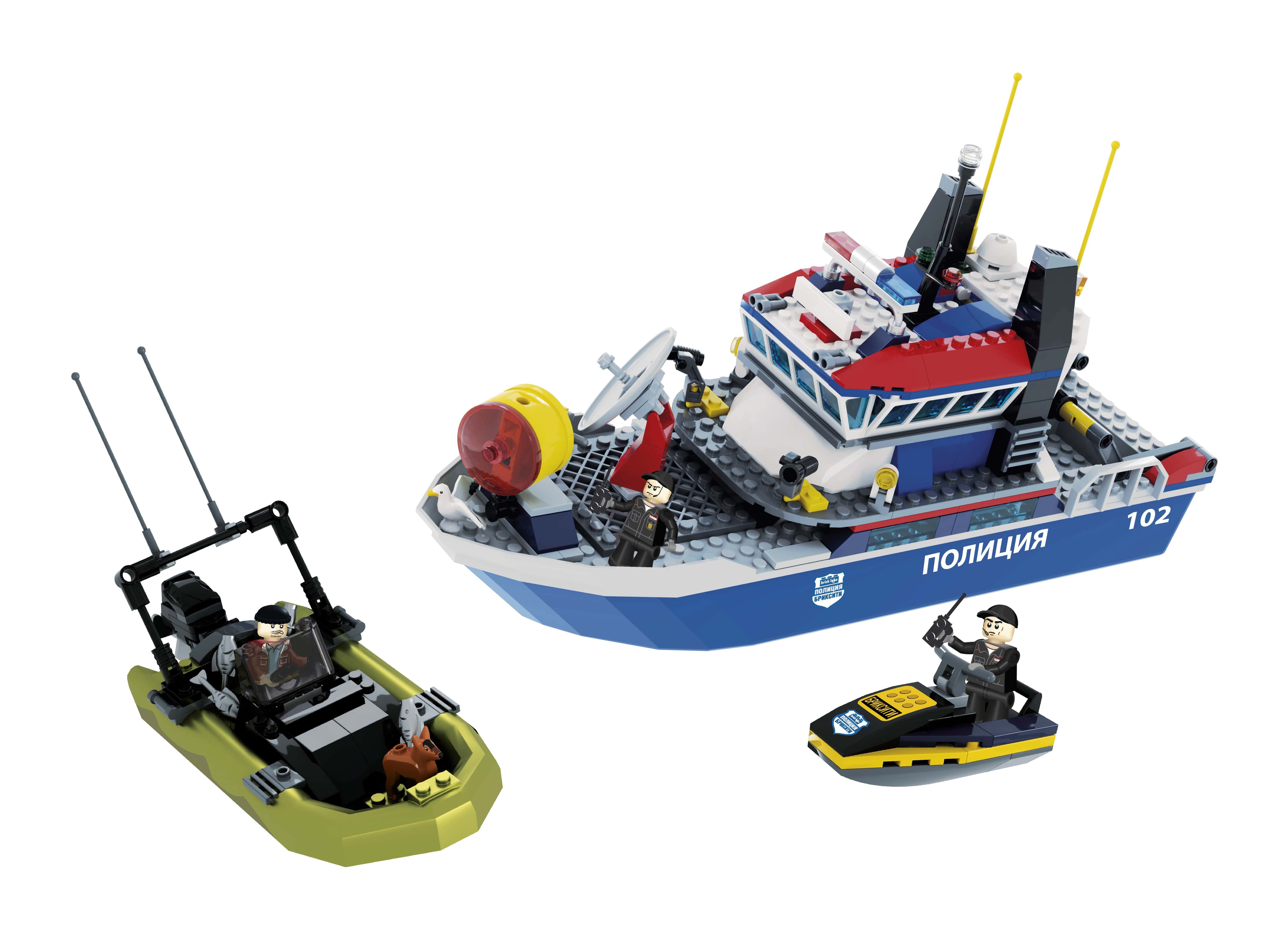 Конструктор brick labs Катер полиции 354 дет. - фото 5