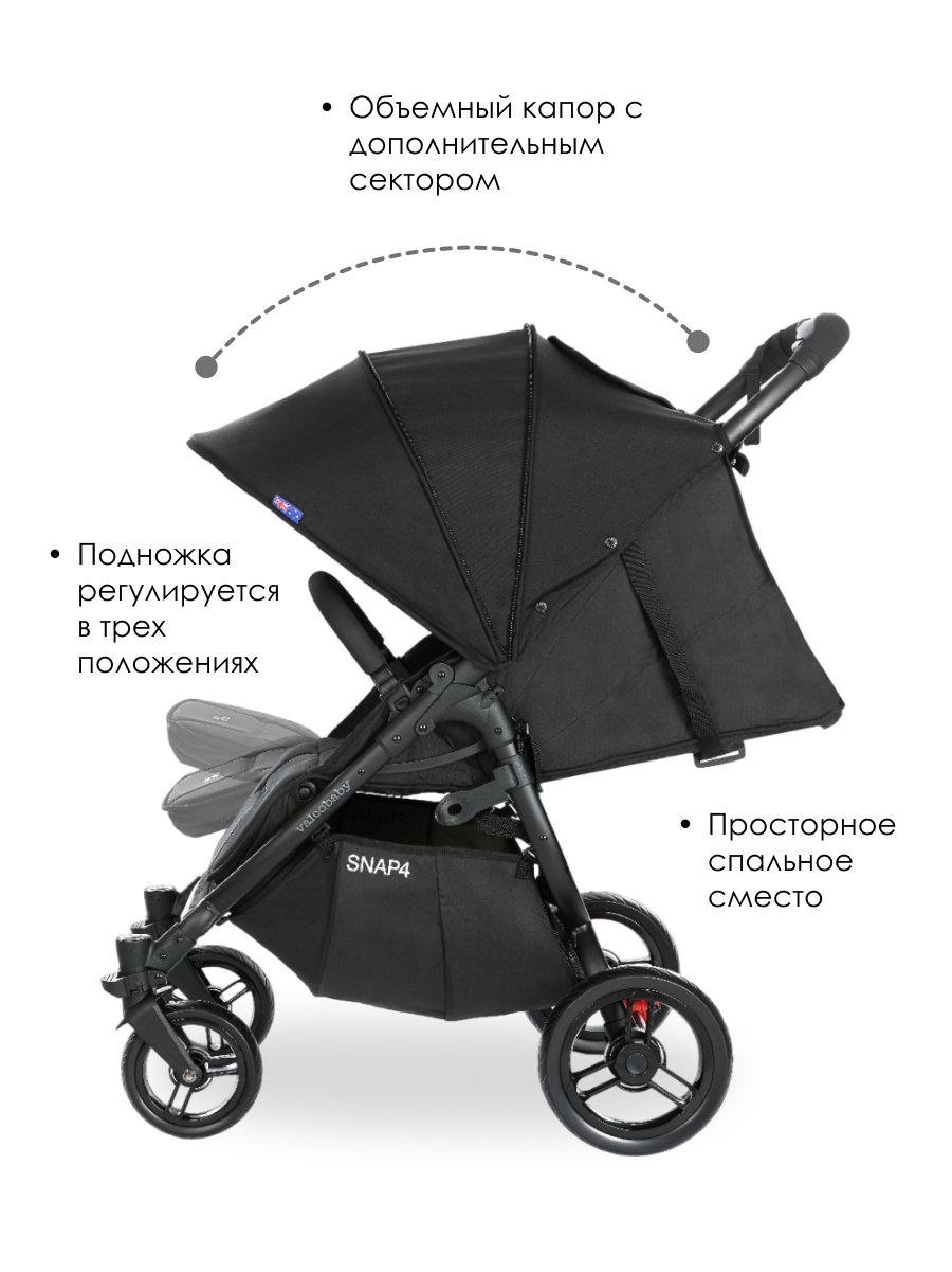 Коляска прогулочная Valco baby Snap 4 Flatt Matt / Pitch черный - фото 2