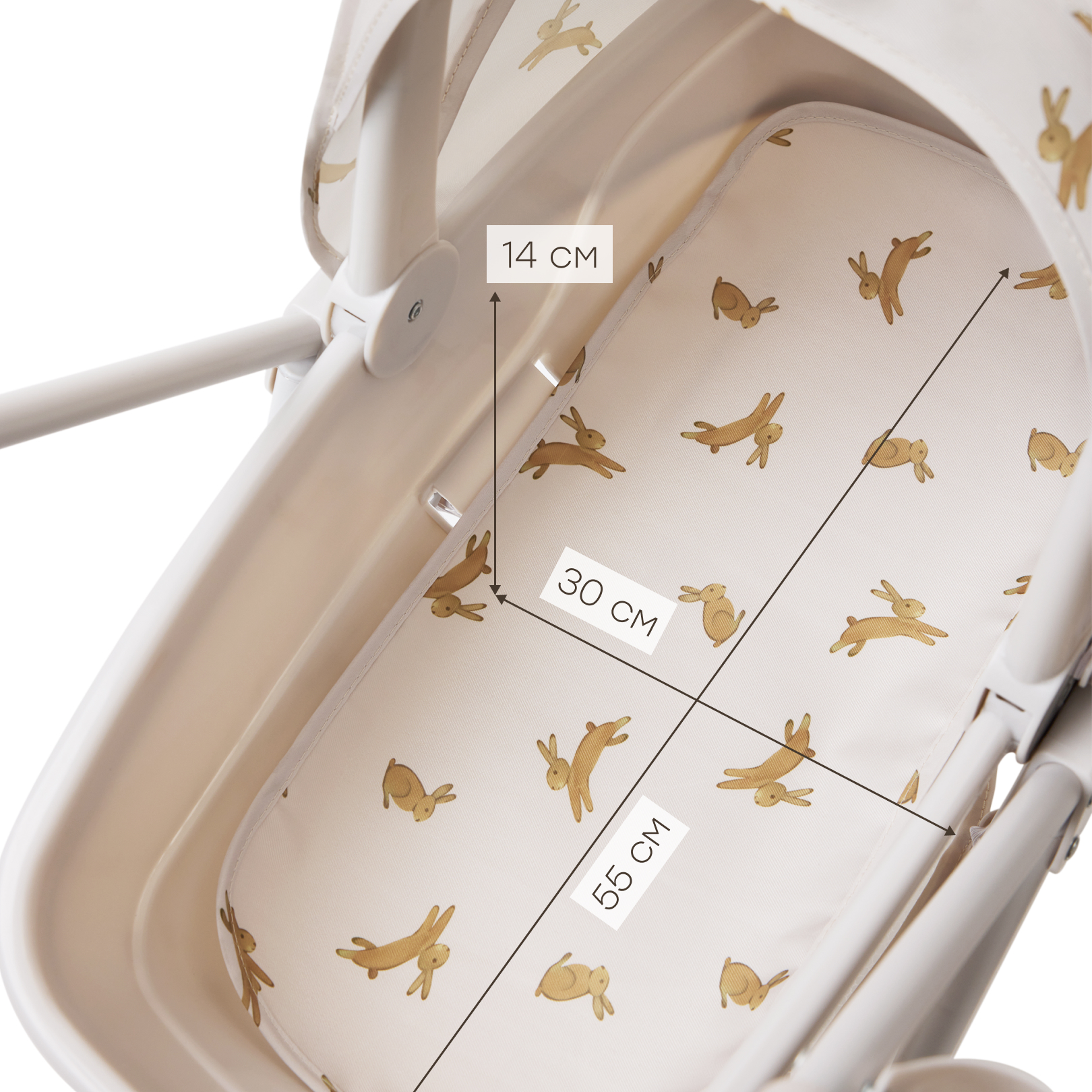 Коляска-люлька для кукол Happy Baby 331956_rabbits - фото 6