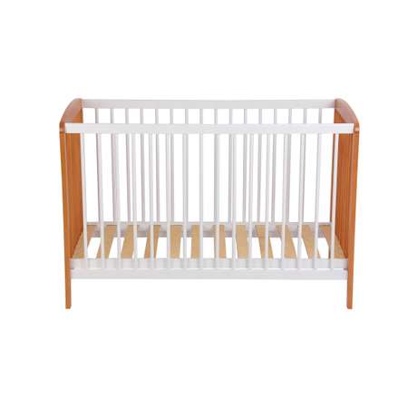Детская кроватка Polini kids прямоугольная, без маятника (бук, белый)