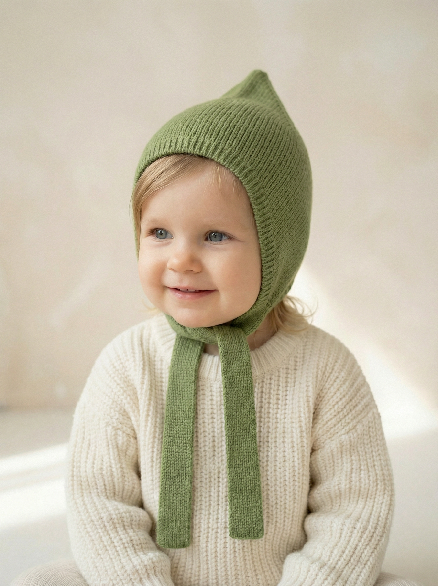 Шапка-чепчик BRIOLLINI Чепчик детский Shell, цвет зеленое яблоко, размер 50-56 - фото 1