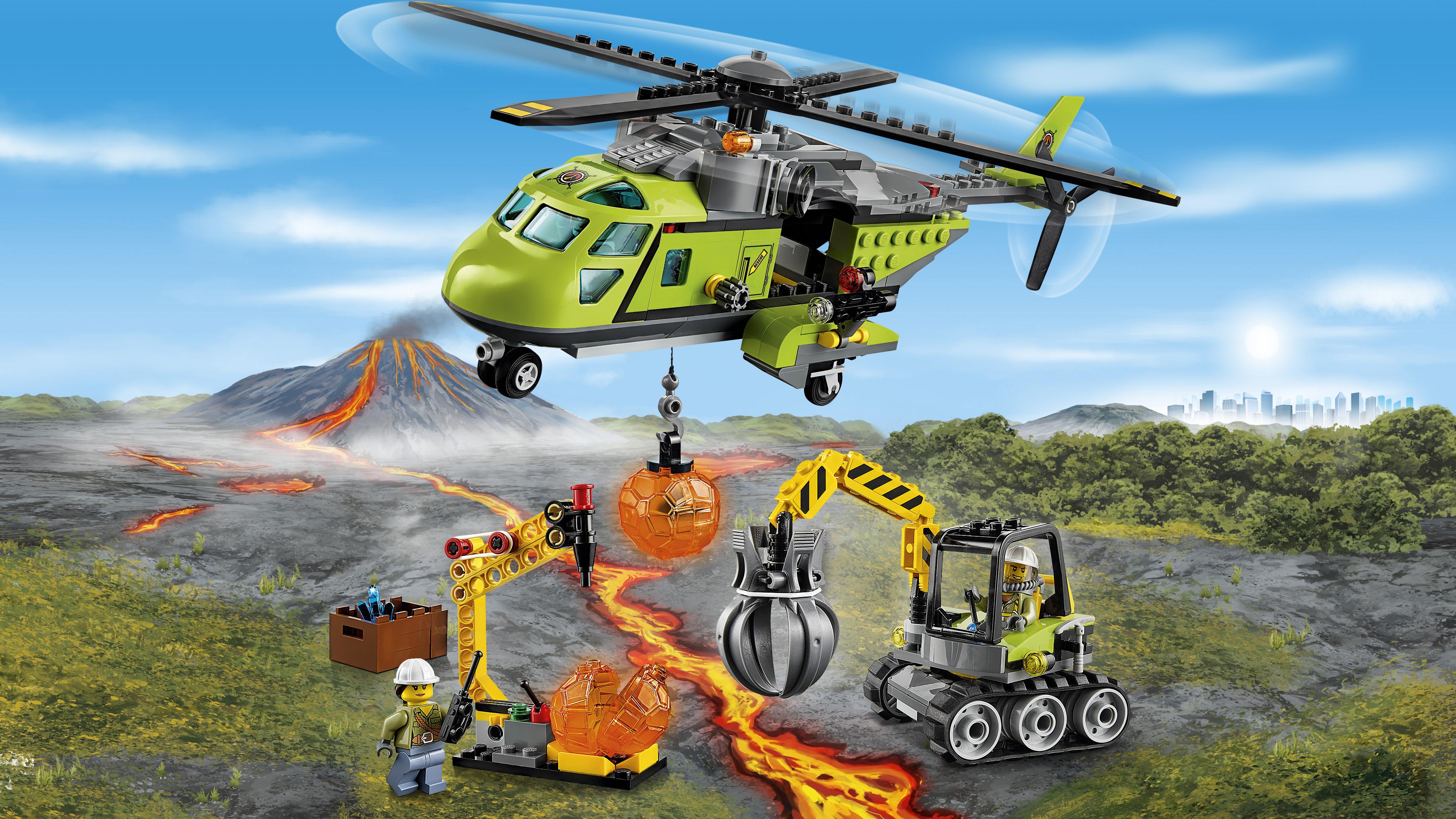 Конструктор LEGO City «Вертолет снабжения вулкана» 330 дет. - фото 8
