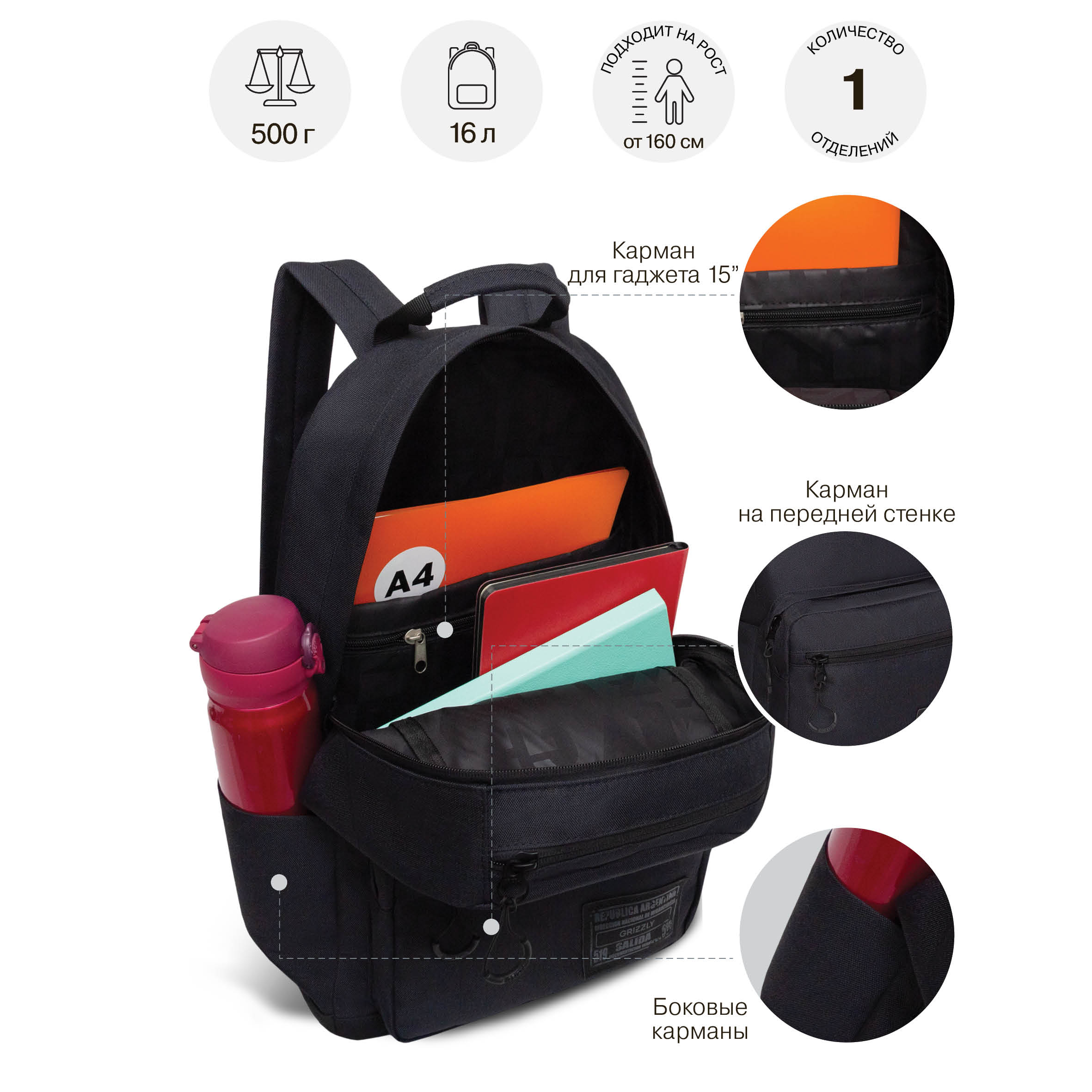 Рюкзак Grizzly для мальчика - фото 8