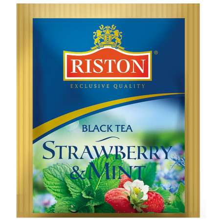 Чай черный Riston Клубника и мята 25 пакетиков