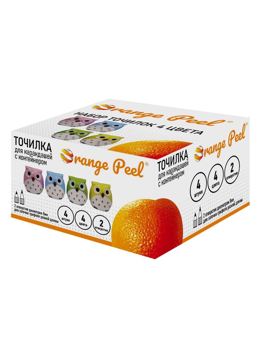 Точилка Orange Peel сова 4 шт. - фото 7