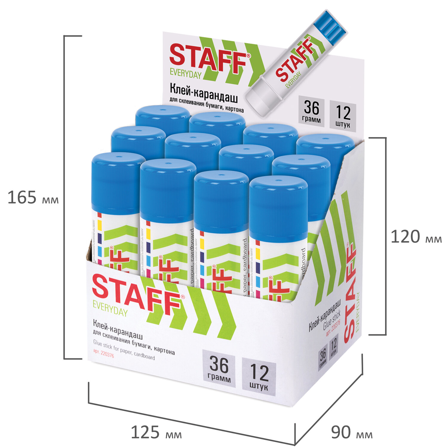 Клей-карандаш Staff 12 шт. - фото 9