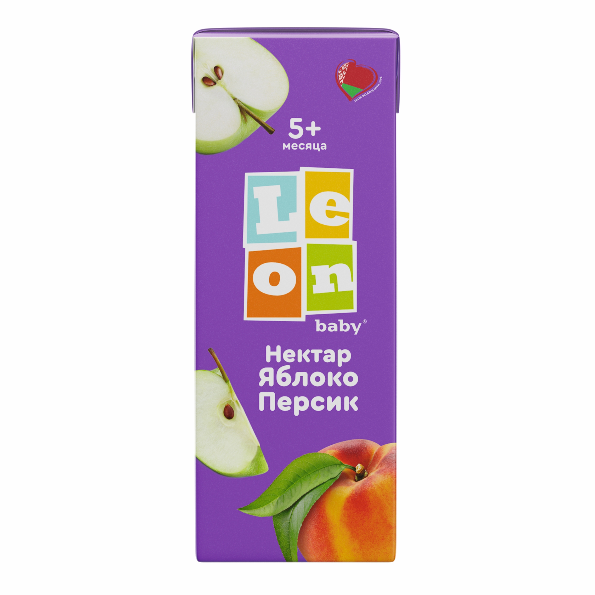 Нектар LEON baby Яблоко-Персик с 5 мес 0.2 л - фото 1