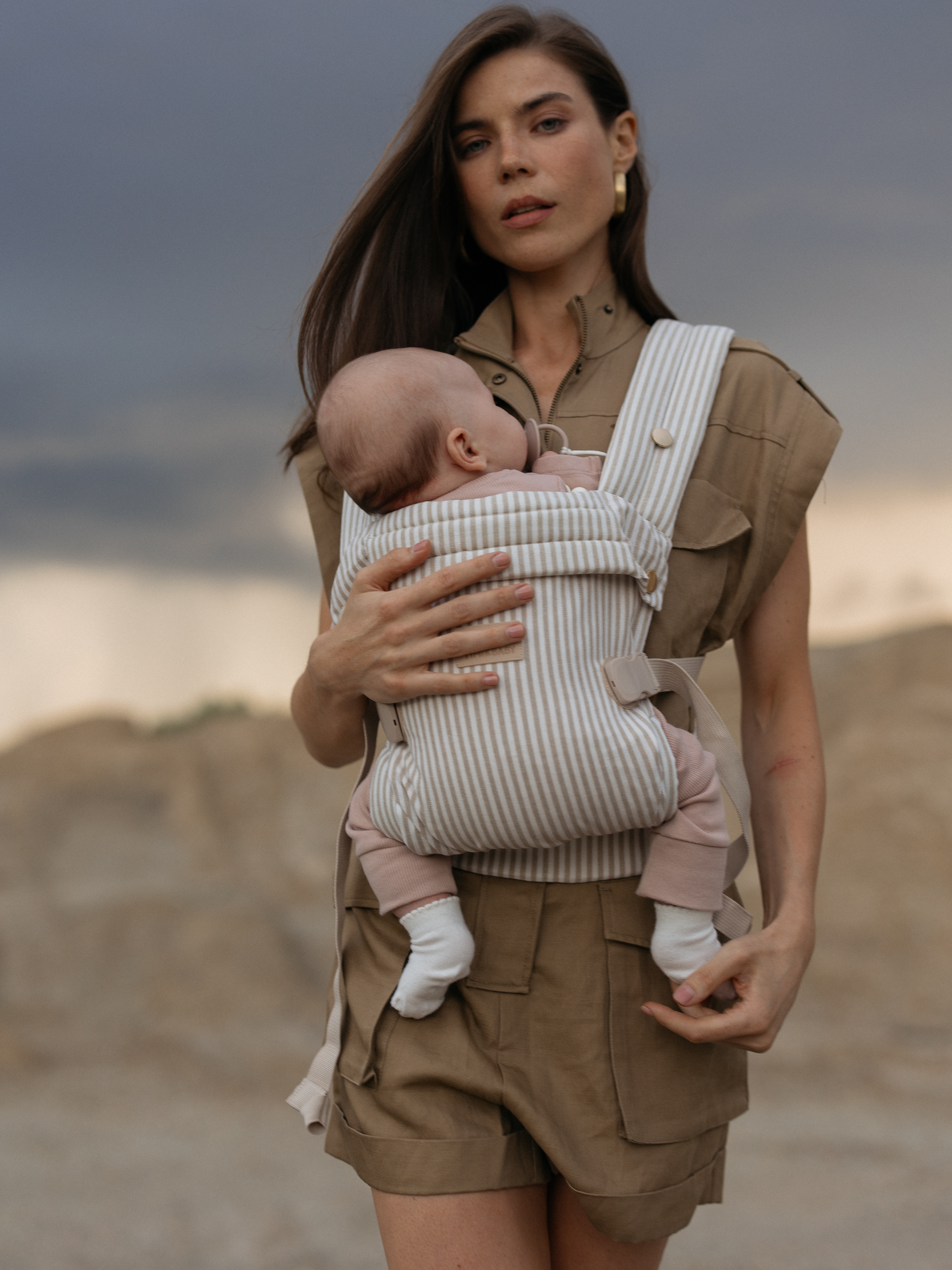 Изображение товара Эргорюкзак Timikbaby полоска для новорожденных и малышей безопасный комфорт