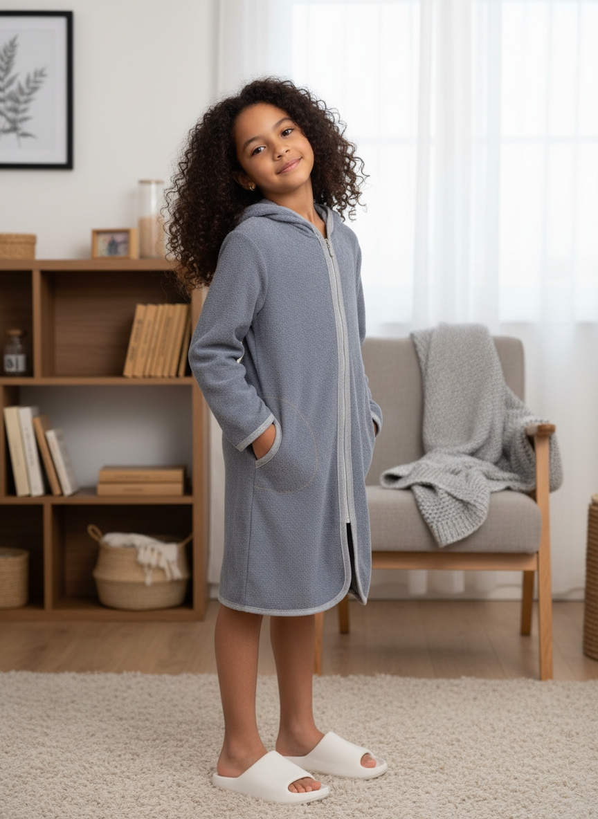 Халат Утенок 906 серый - фото 4