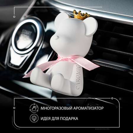 Ароматизатор для автомобиля CAROMIC Мишка с розовой лентой