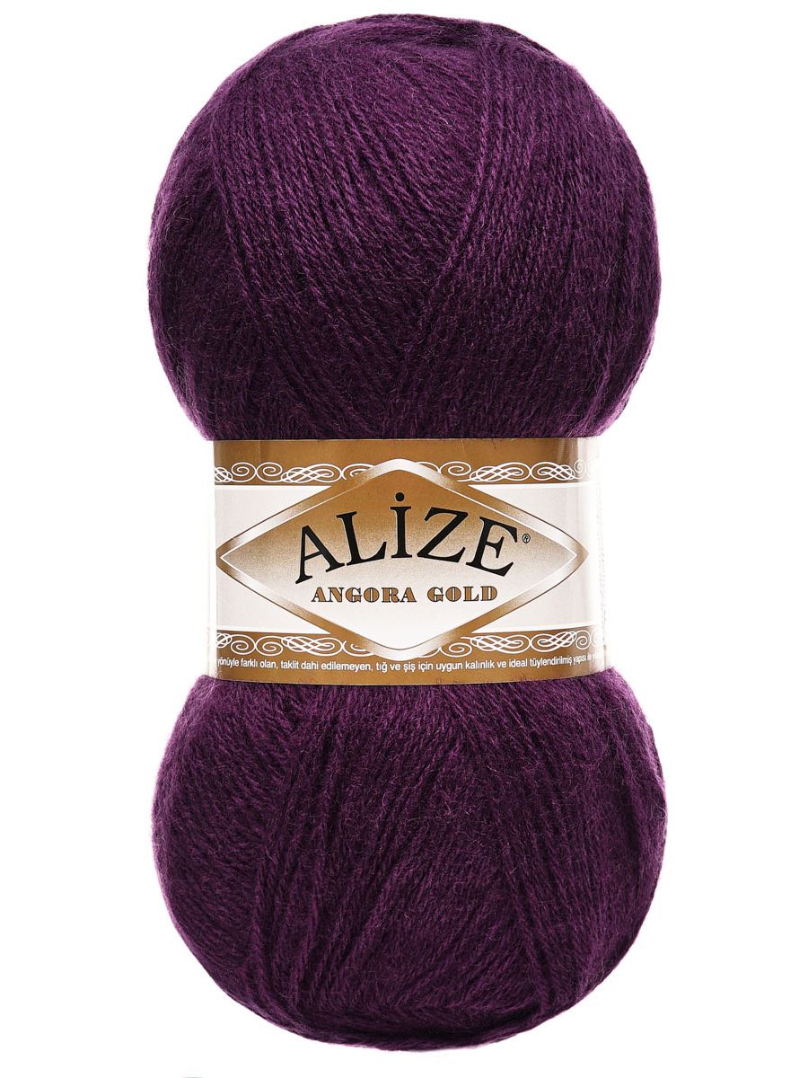 Пряжа Alize мягкая теплая для шарфов кардиганов Angora Gold 100г 550м 5 шт 111 т.лиловый - фото 4