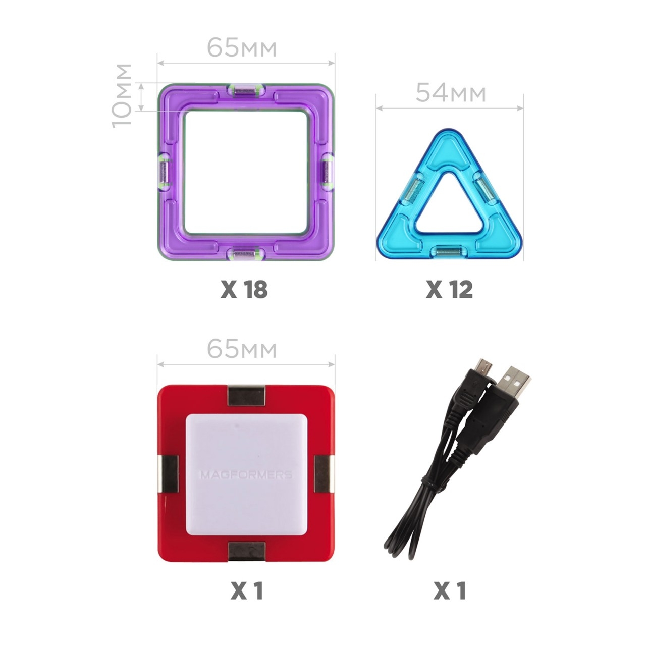 Конструктор Magformers Neon Led set магнитный - фото 3