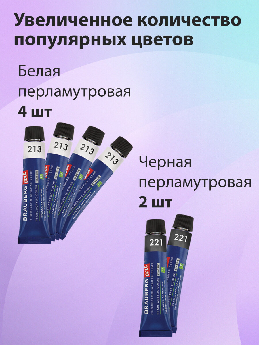 Краски акриловые Brauberg 24 цв. - фото 3