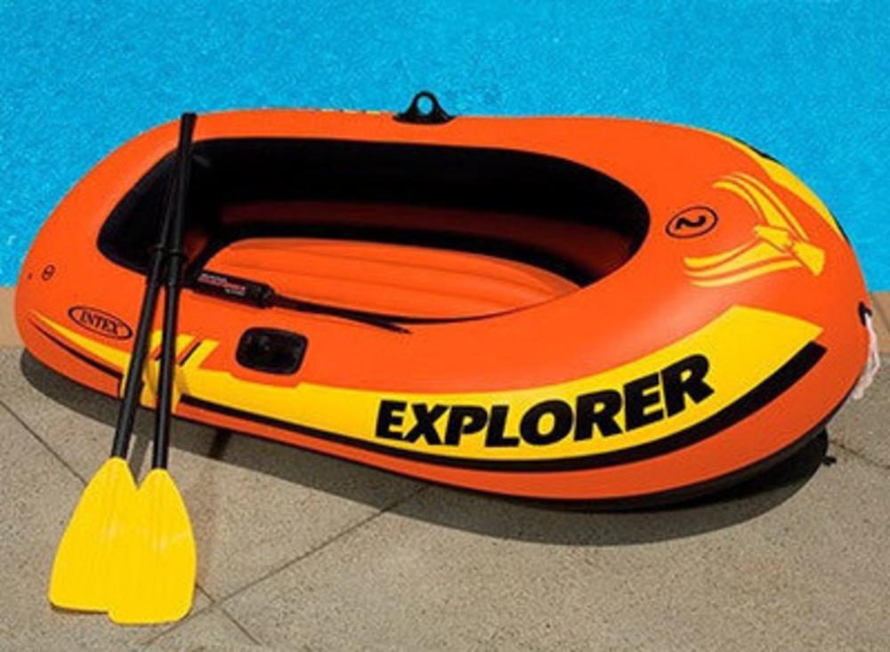 Надувная лодка INTEX EXPLORER 200 185х94х41см с веслами и насосом 58331NP - фото 3