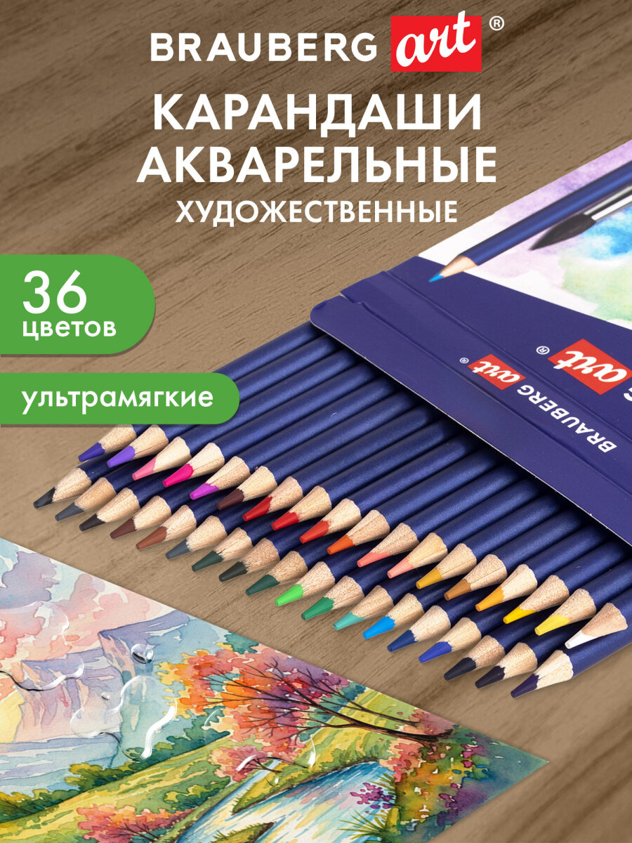 Карандаши акварельные Brauberg 36 шт. - фото 1