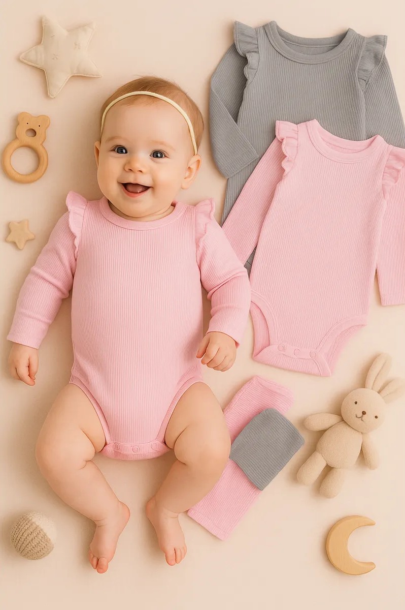 Боди 2 шт Mark Formelle (Марк Формэль) 13017-2/розовый +серый - фото 1